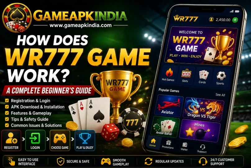 WR777 mobile app guide image for Android users in India